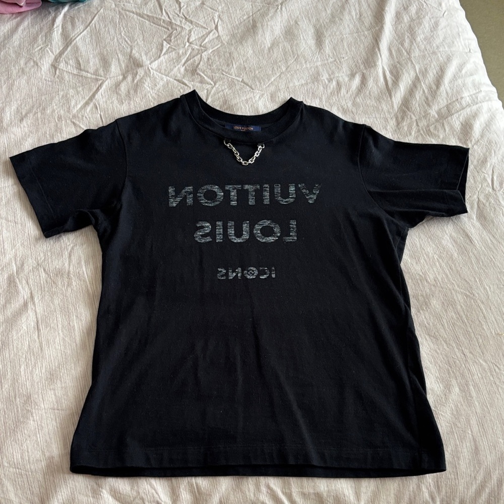 Louis Vuitton Graphic T-Shirt with Chain Detail